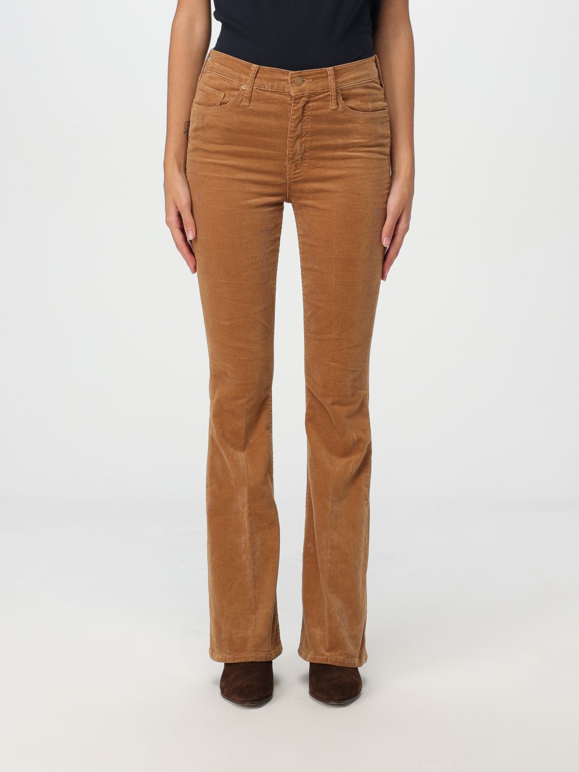 Shop Mother Pants  Woman Color Leather In Leder