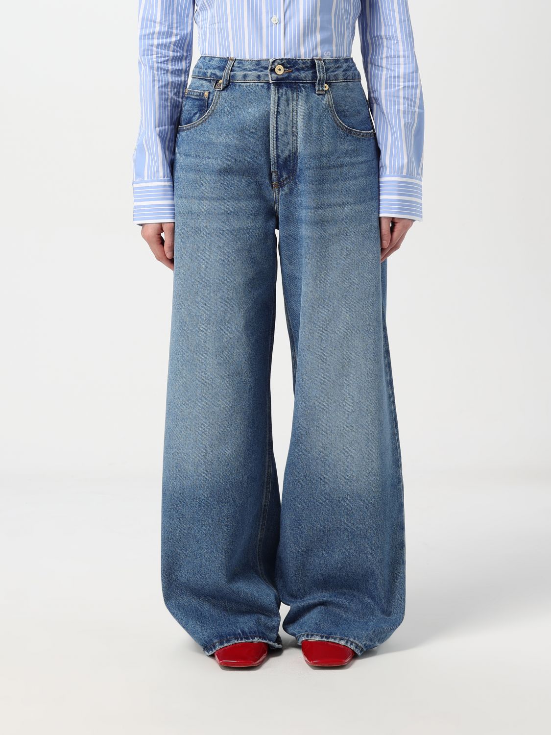 Shop Jacquemus Jeans  Woman Color Blue In Blau