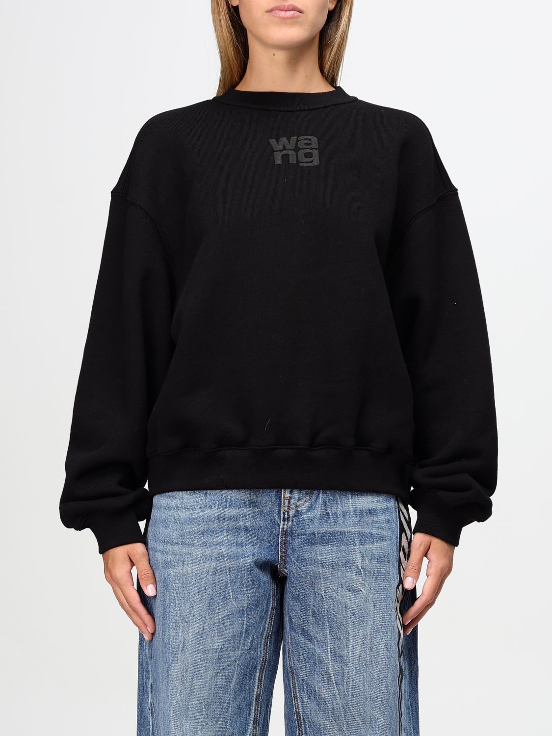 Shop Alexander Wang Sweatshirt  Woman Color Black In Schwarz