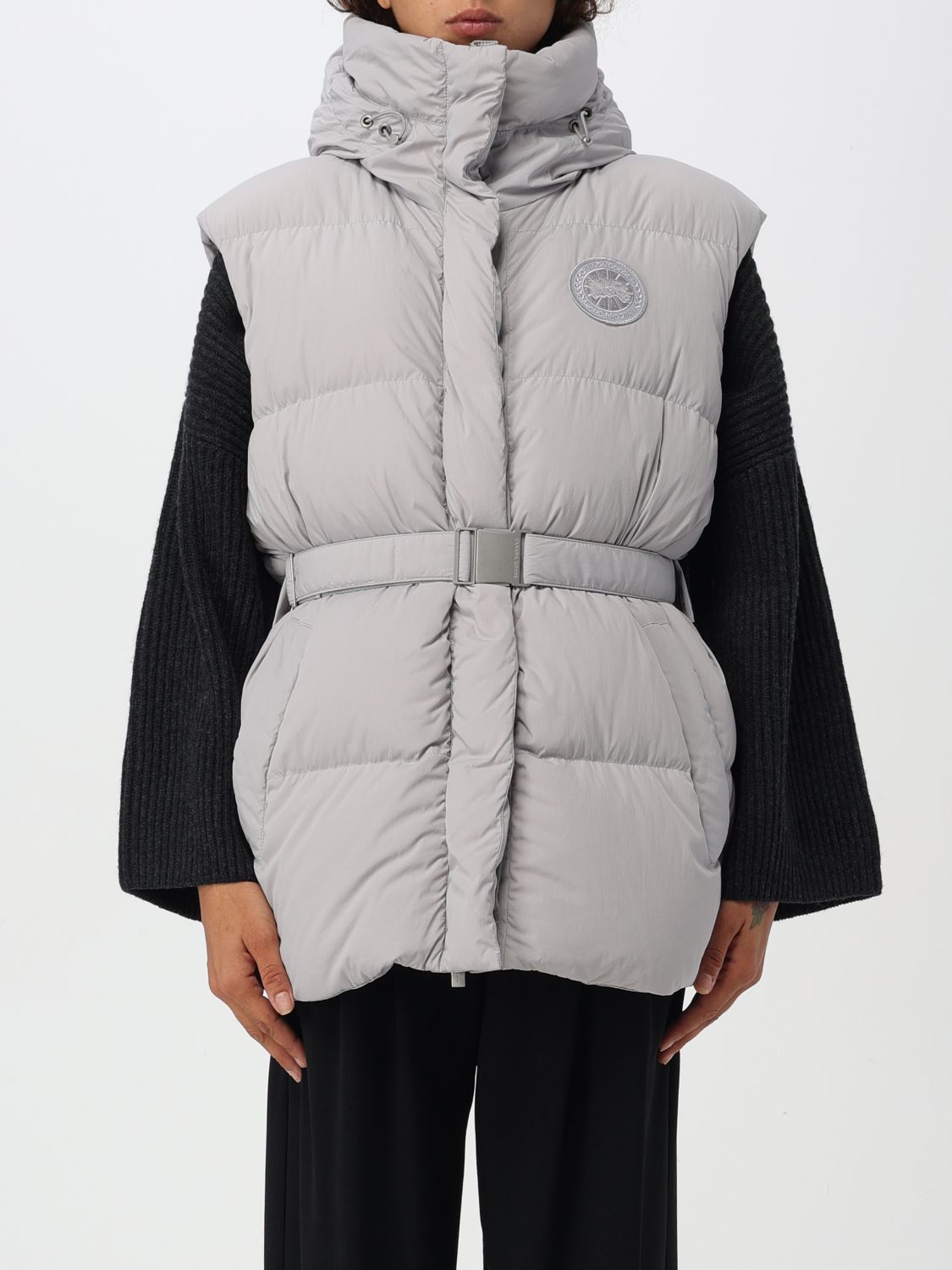 Shop Canada Goose Waistcoat  Woman Color Grey In Grau