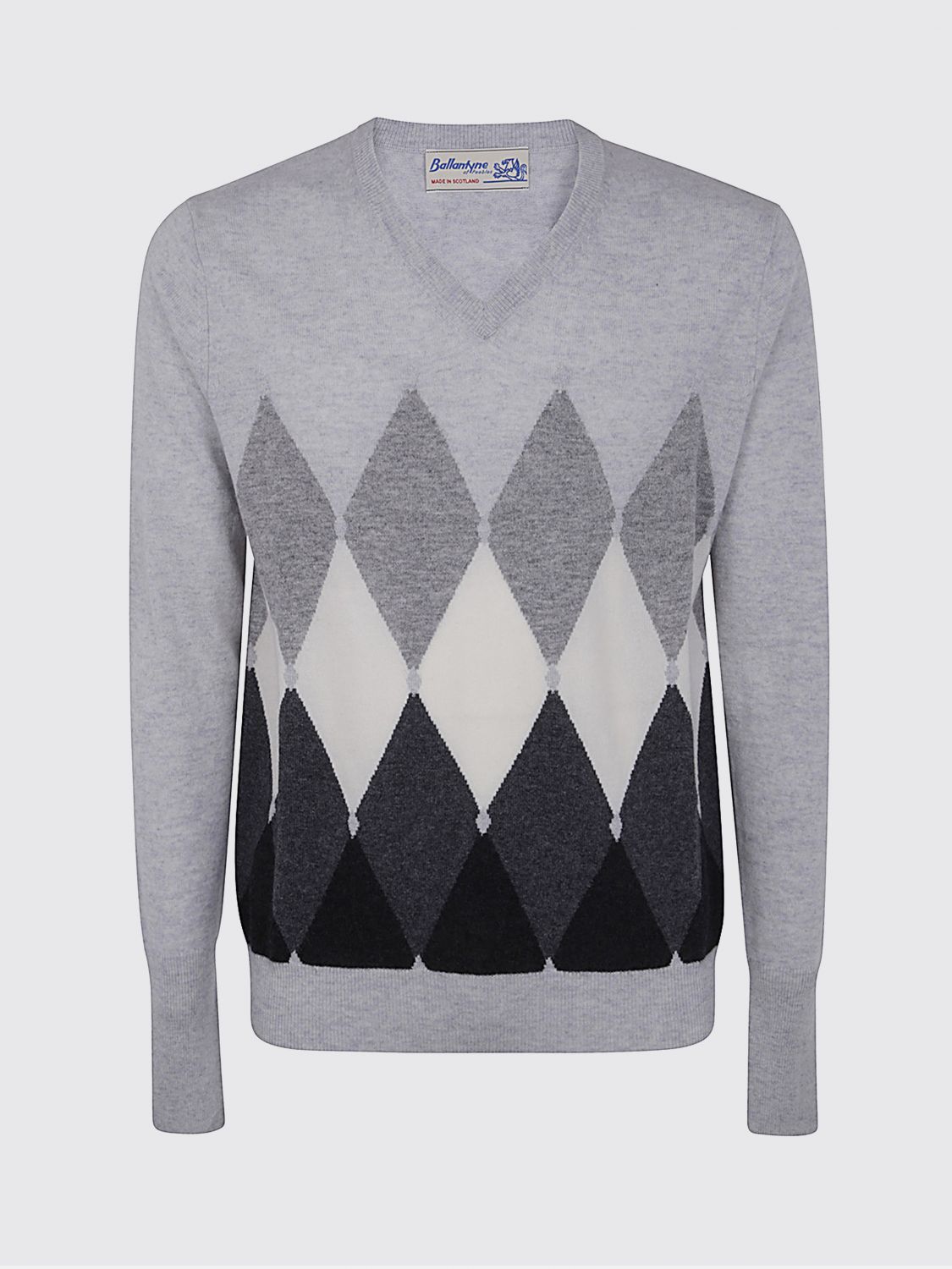 Ballantyne V Neck Pullover In Gray