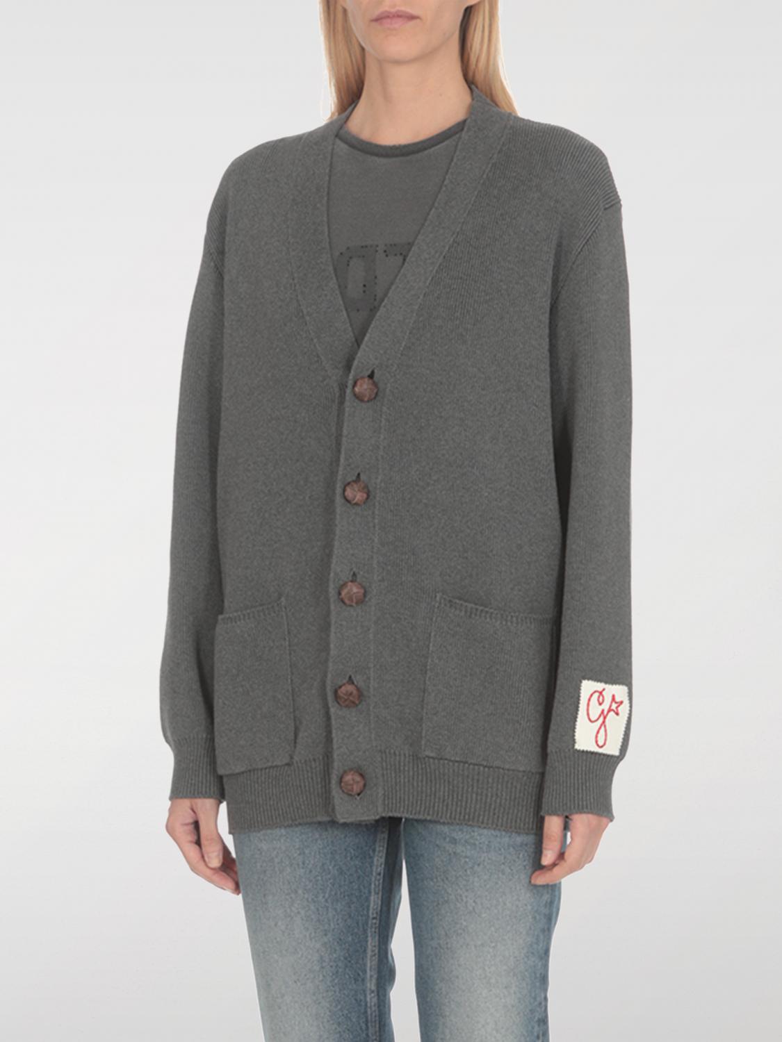 Golden Goose Darnelle Cardigan With Logo Patch In Grau