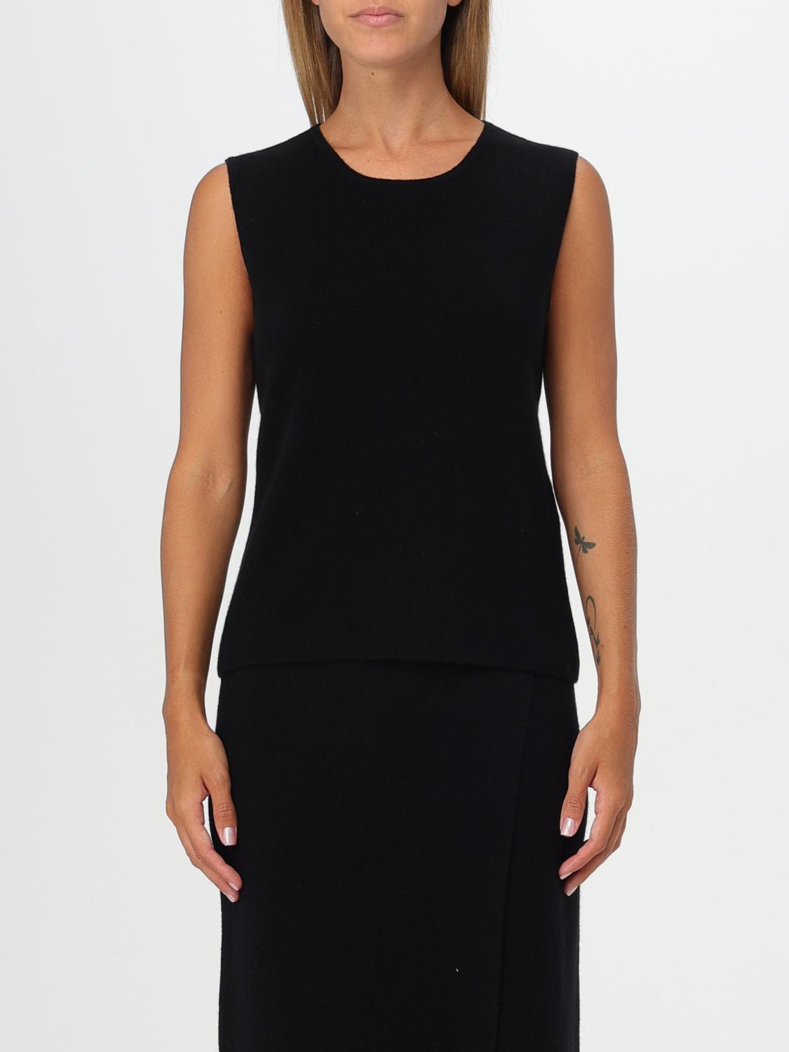 Shop Max Mara Waistcoat  Woman Color Black In Schwarz