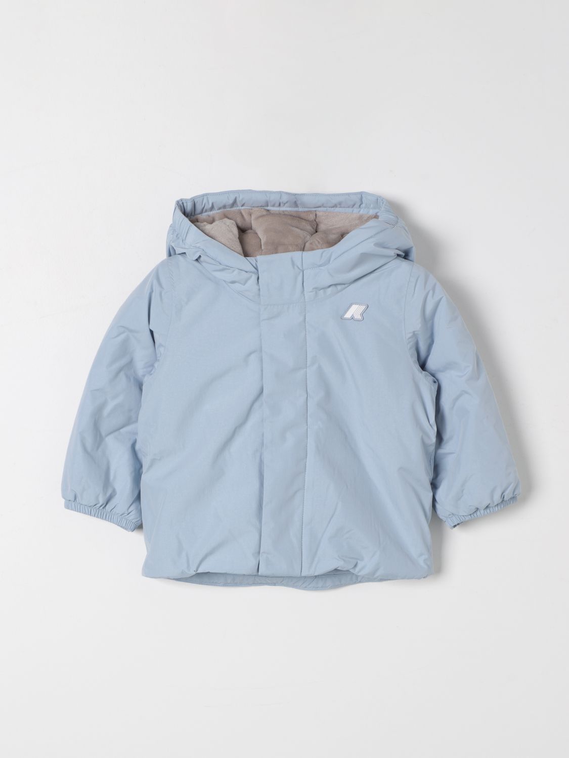 Shop K-way Jacket  Kids Color Gnawed Blue In Hellblau