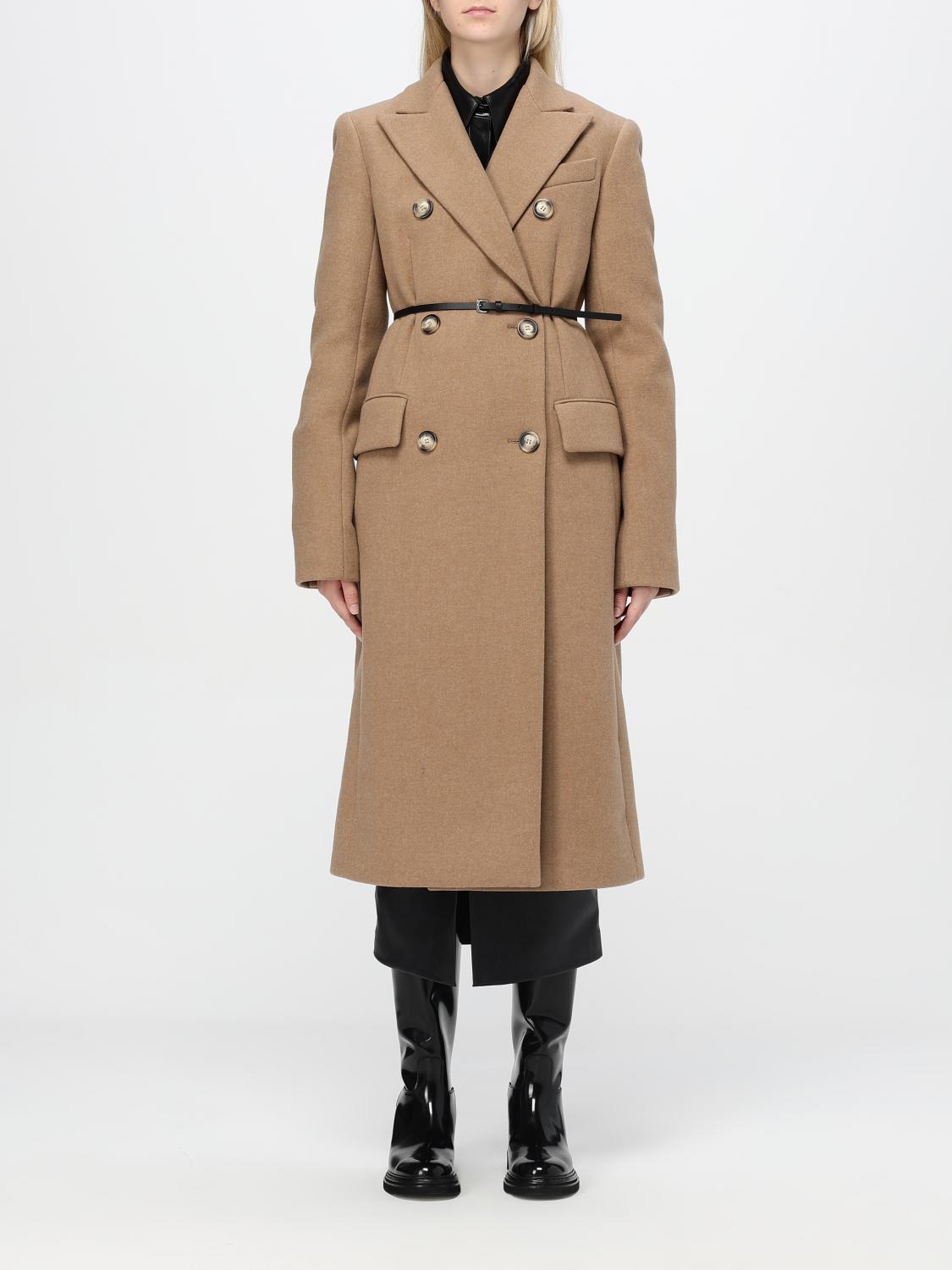 Shop Sportmax Coat  Woman Color Camel