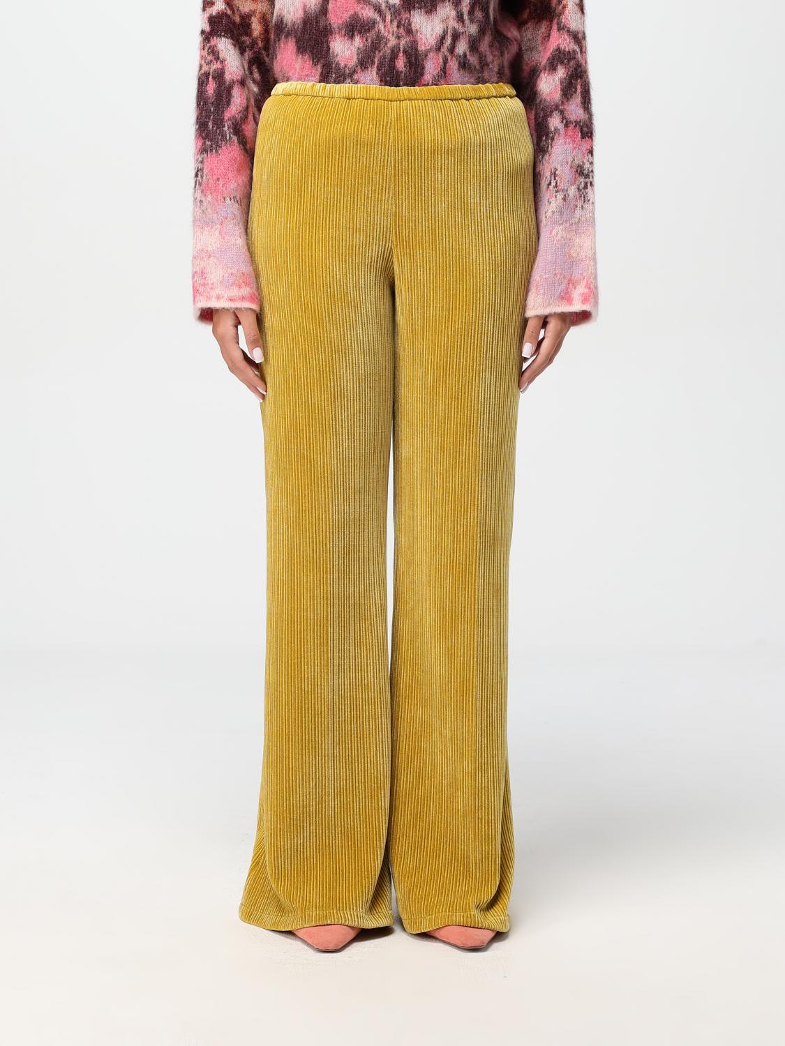 Shop Forte Forte Pants Woman Color Oil In Öle