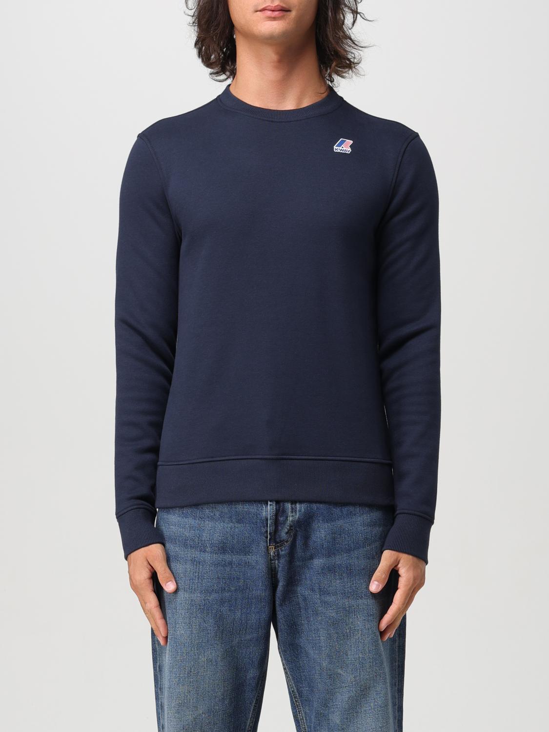 Shop K-way Sweatshirt  Men Color Blue In Blau