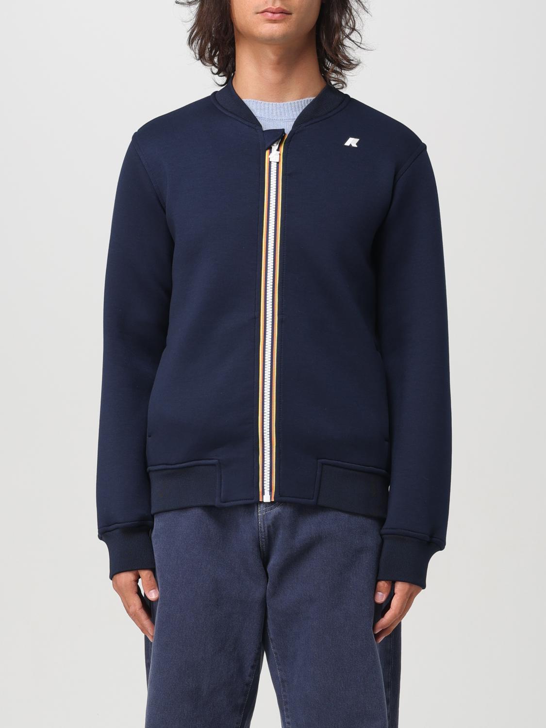 Shop K-way Sweatshirt  Men Color Blue In Blau