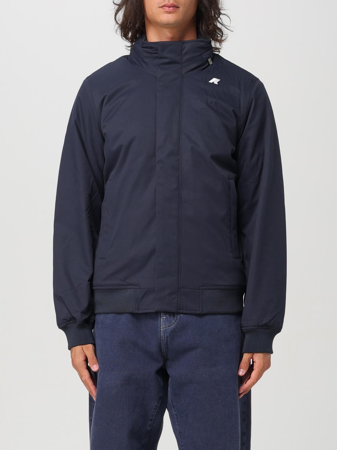 Shop K-way Jacket  Men Color Blue In Blau