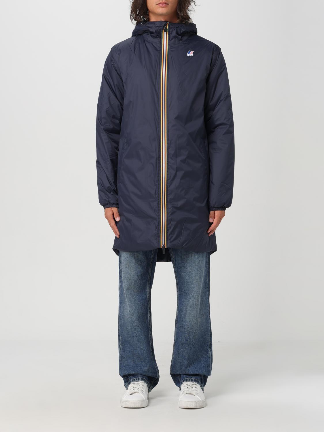 Shop K-way Jacket  Men Color Blue In Blau