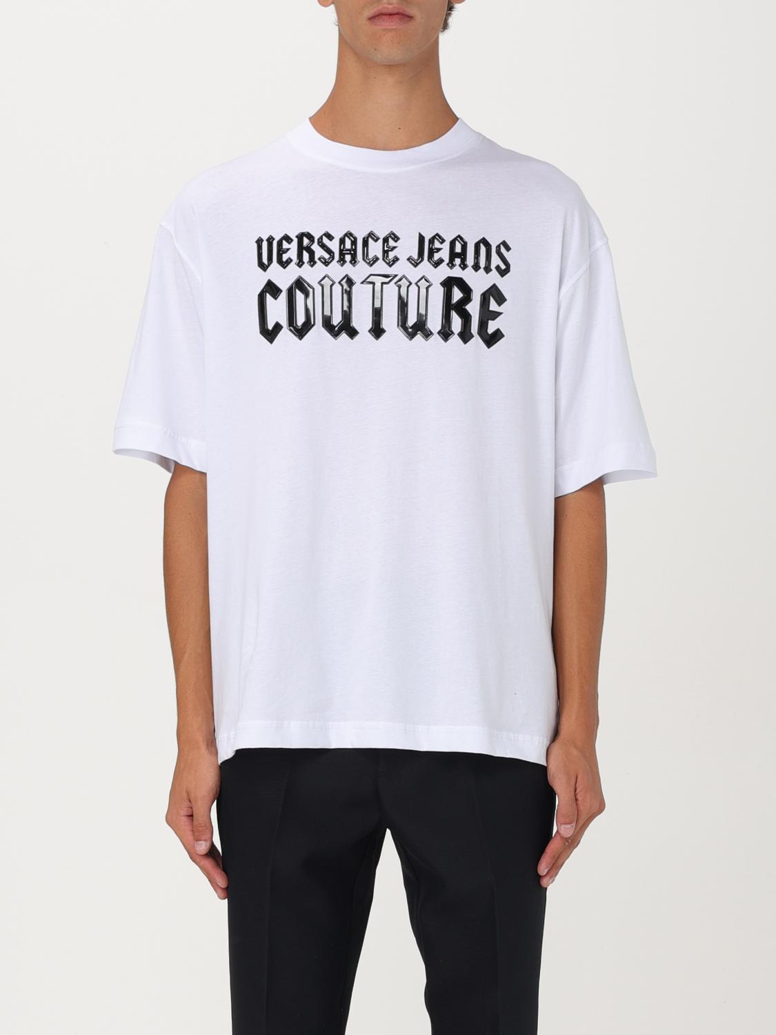 Shop Versace Jeans Couture T-shirt  Men Color White In Weiss