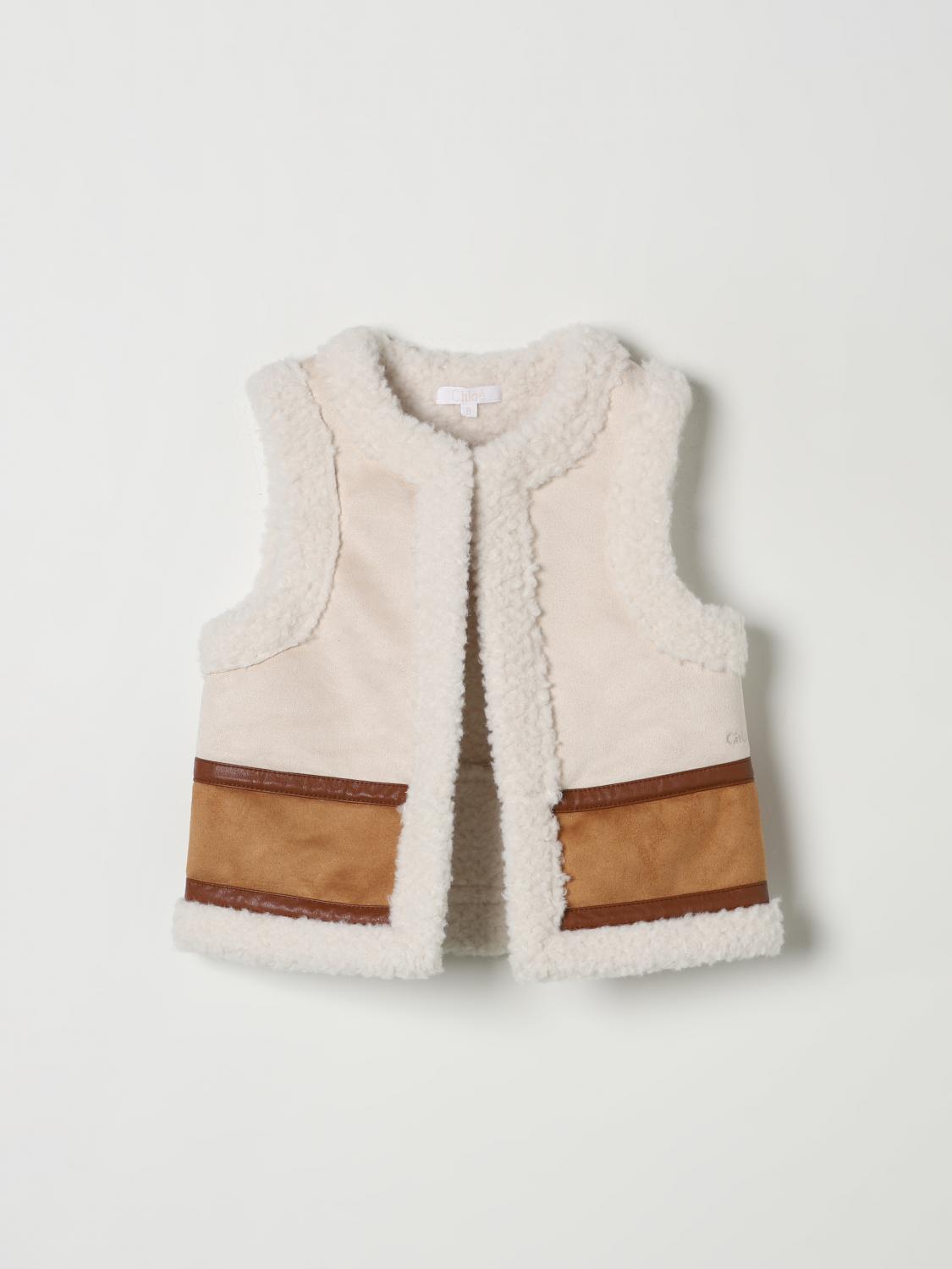 Shop Chloé Vestcoat  Kids Color Brown In Braun