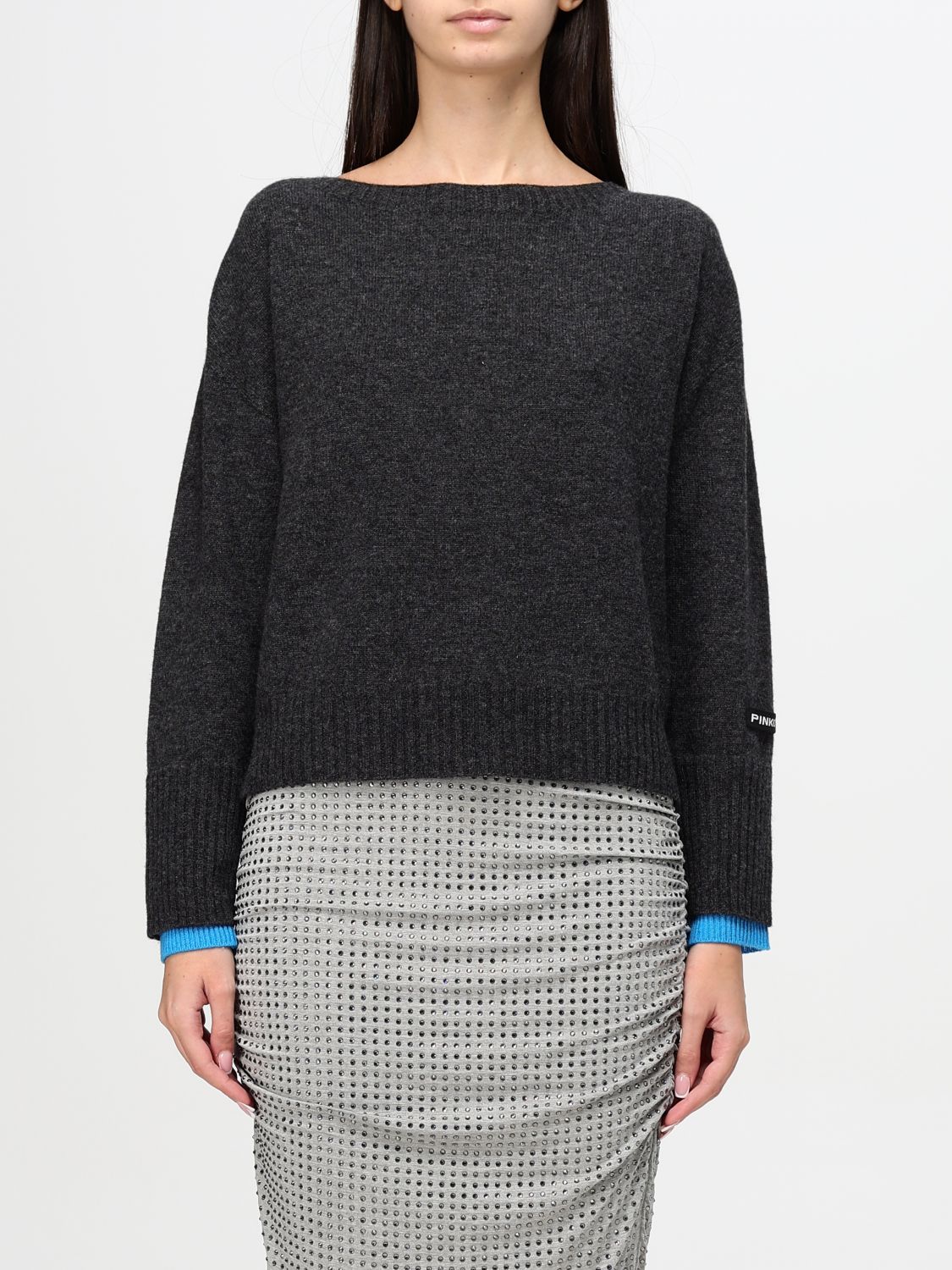 Shop Pinko Sweater  Woman Color Grey In Grau