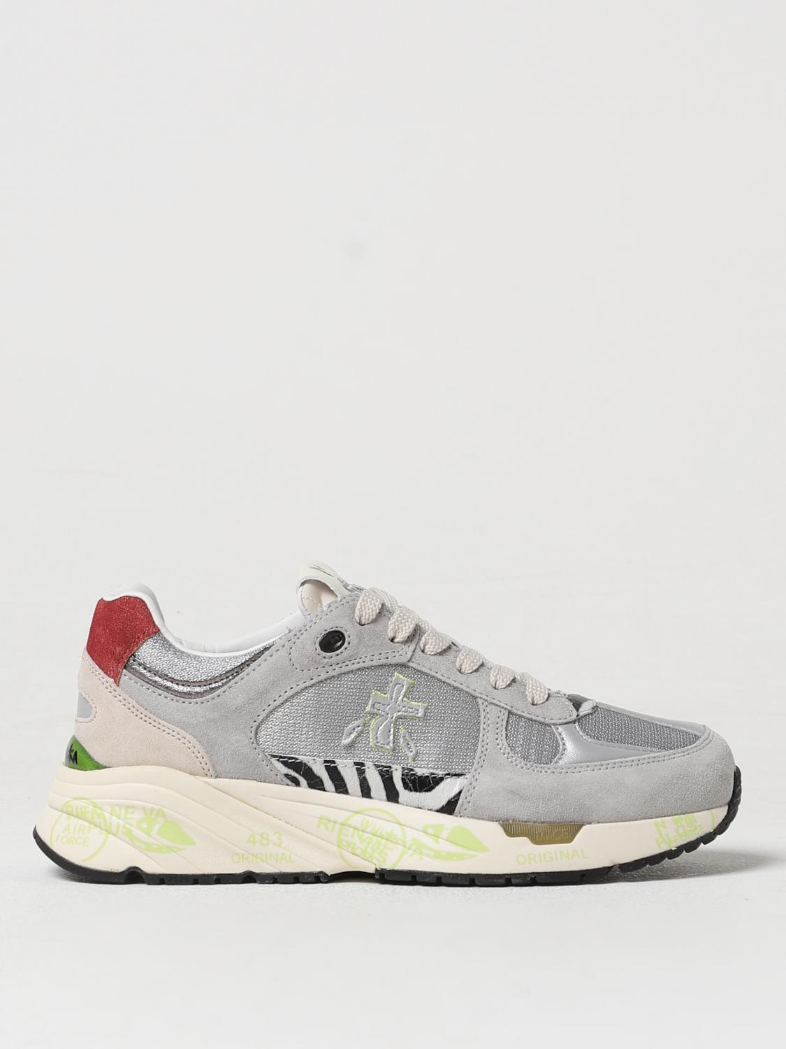 Shop Premiata Sneakers  Woman Color Grey In Grau