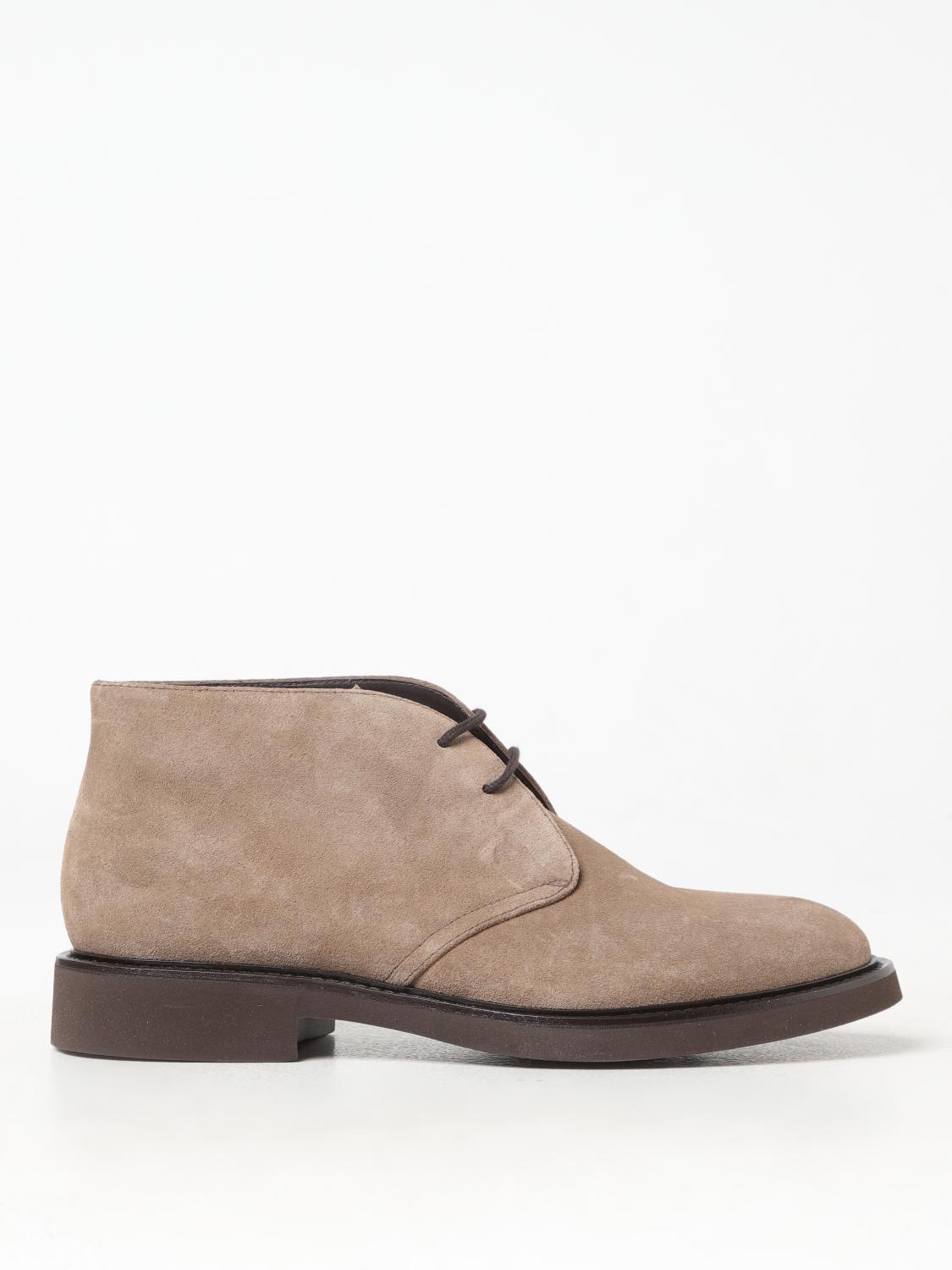 Doucal's Cappuccino Suede Ankle Boots In Braun