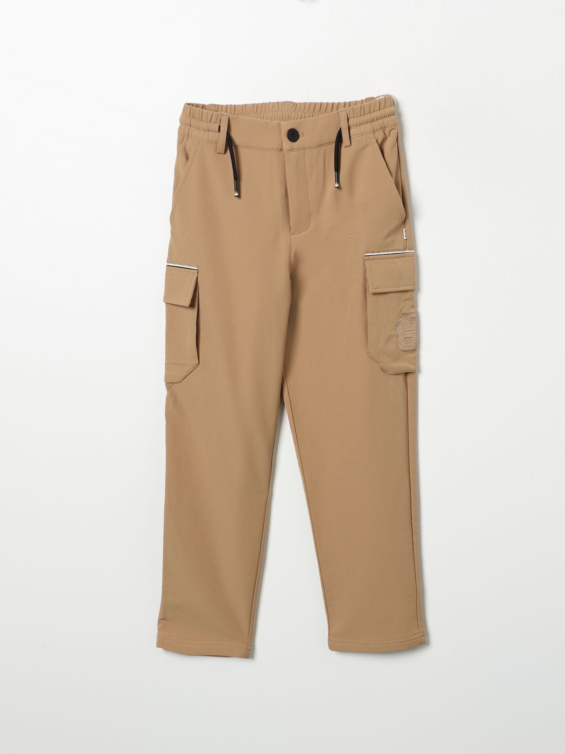 Shop Hugo Boss Pants Boss Kids Color Brown In Braun