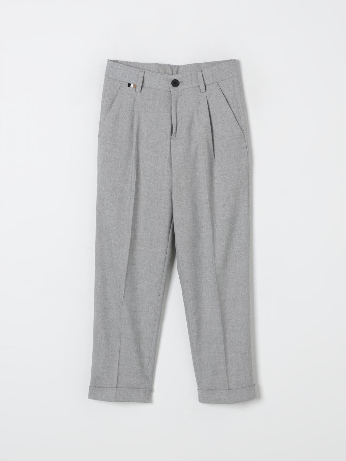 Shop Hugo Boss Pants Boss Kids Color Grey In Grau