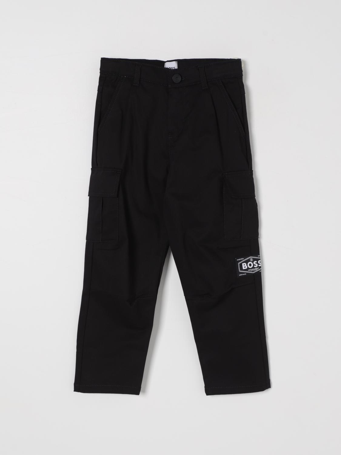 Shop Hugo Boss Pants Boss Kids Color Black In Schwarz