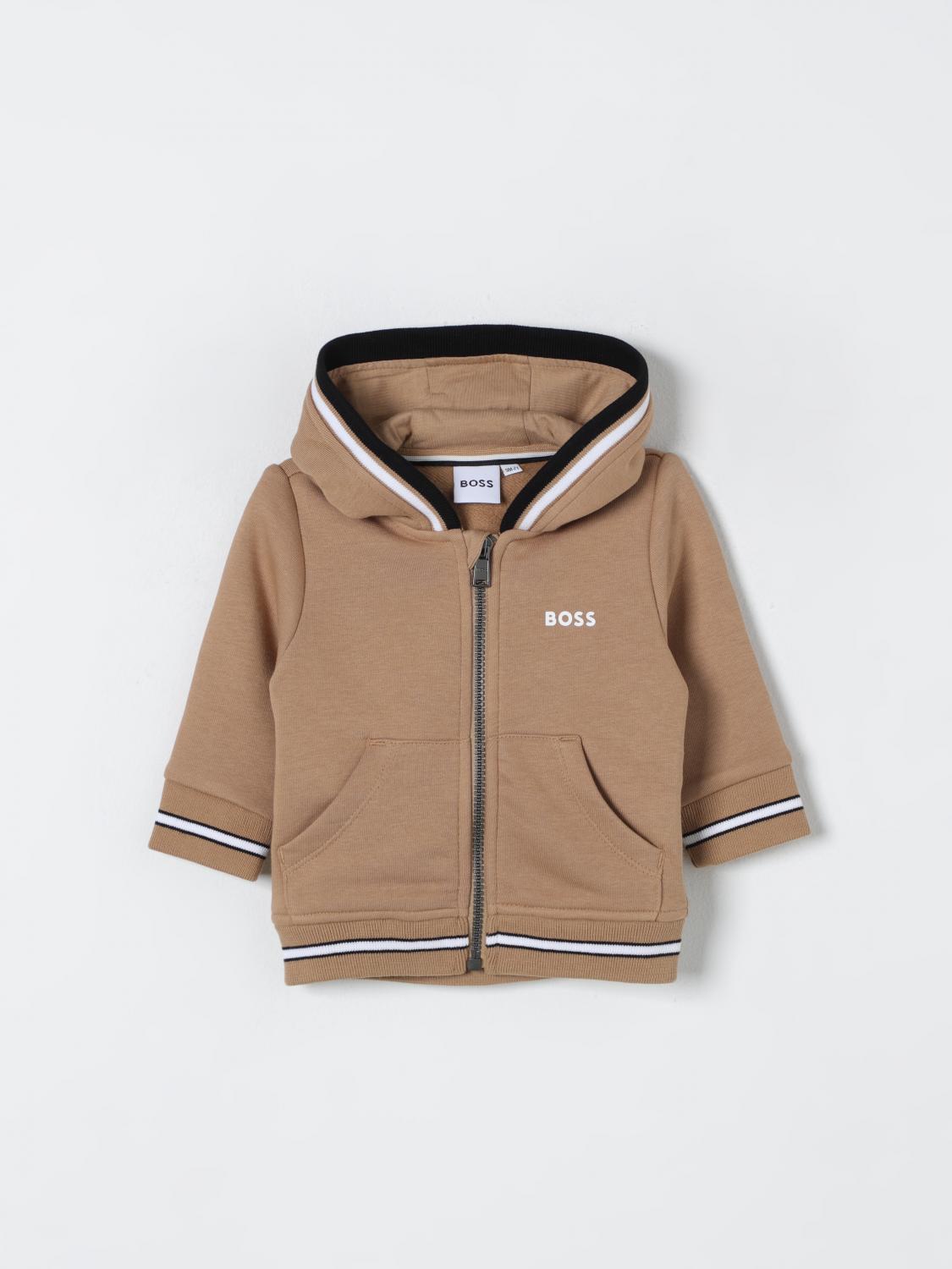 Shop Hugo Boss Sweater Boss Kids Color Brown In Braun