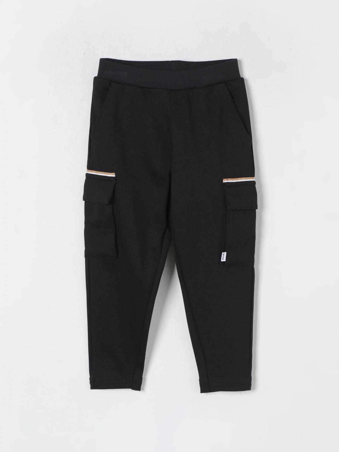 Shop Hugo Boss Pants Boss Kids Color Black In Schwarz