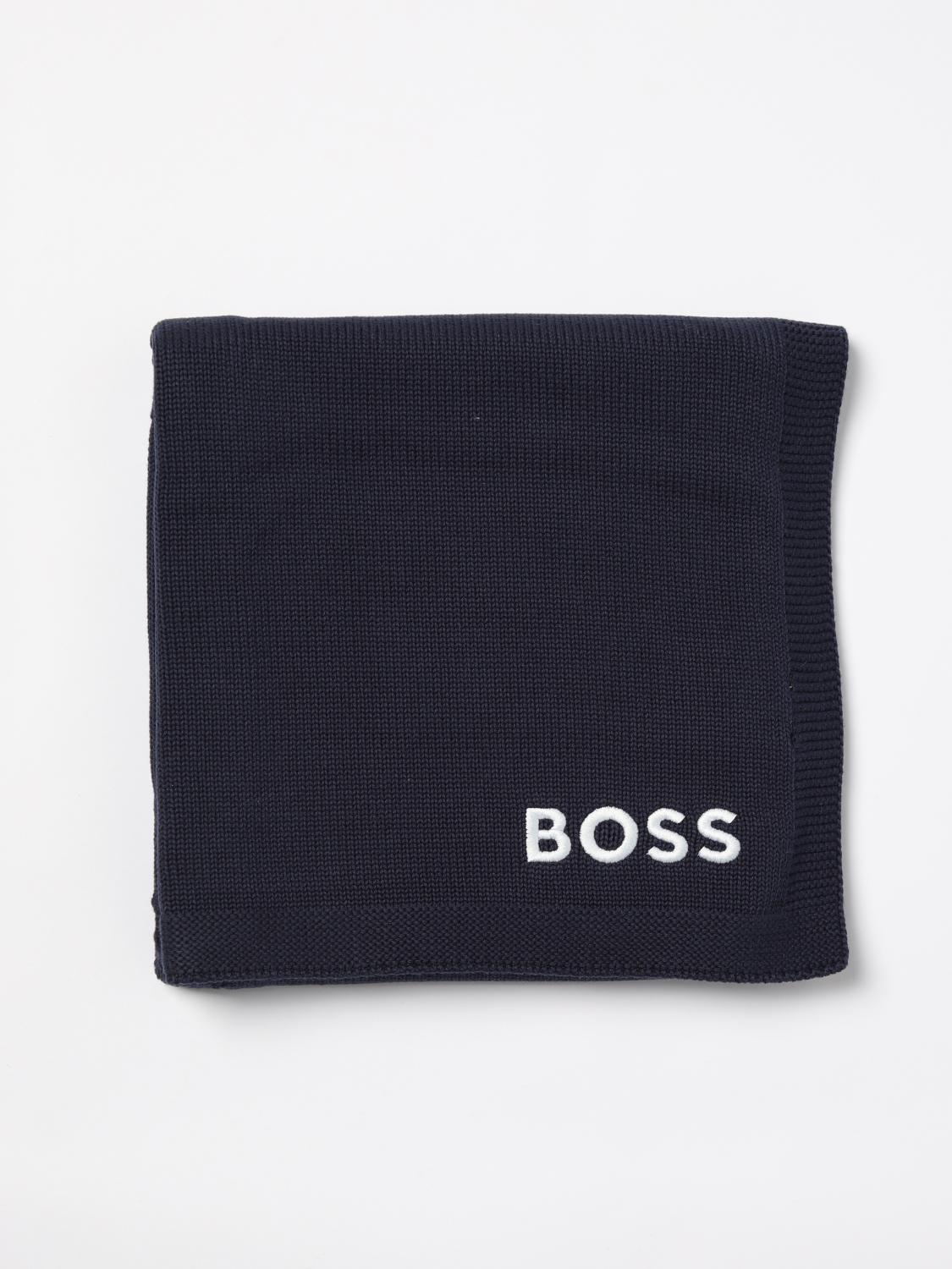 Shop Hugo Boss Blanket Boss Kids Color Blue In Blau