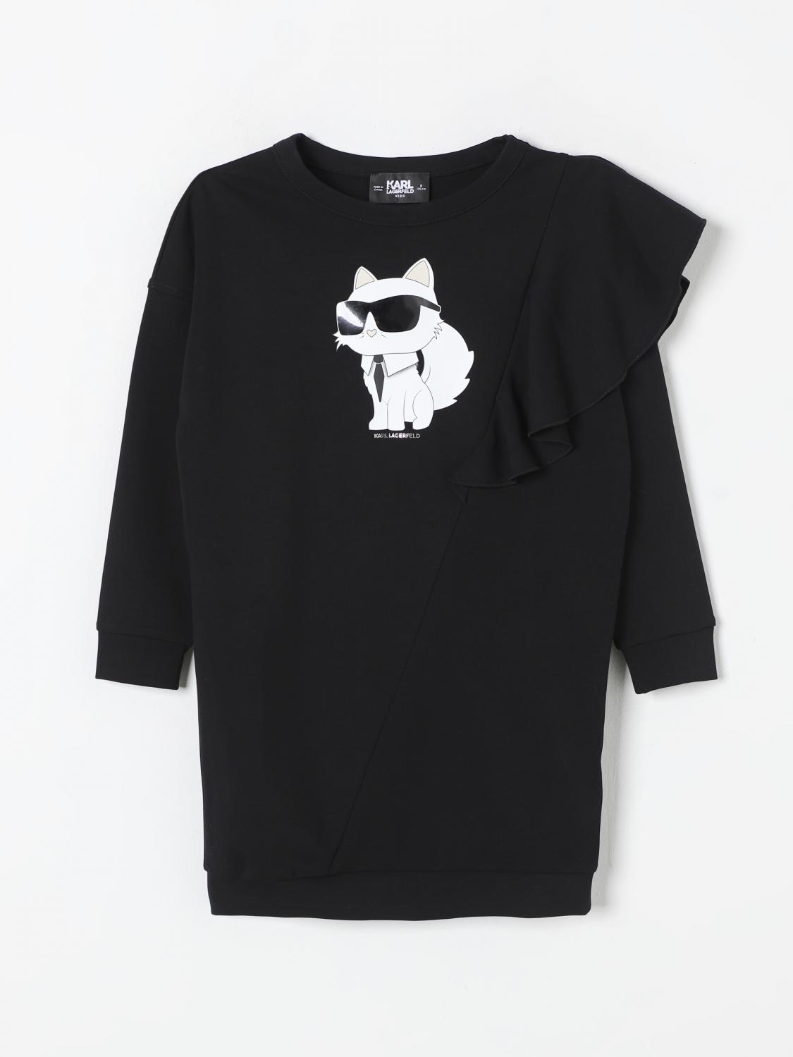 Shop Karl Lagerfeld Dress  Kids Kids Color Black In Schwarz