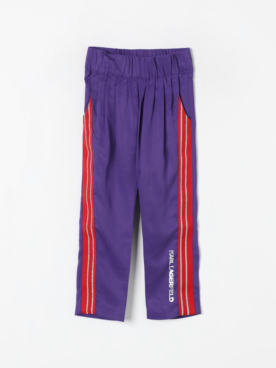 Shop Karl Lagerfeld Pants  Kids Kids Color Violet In Violett