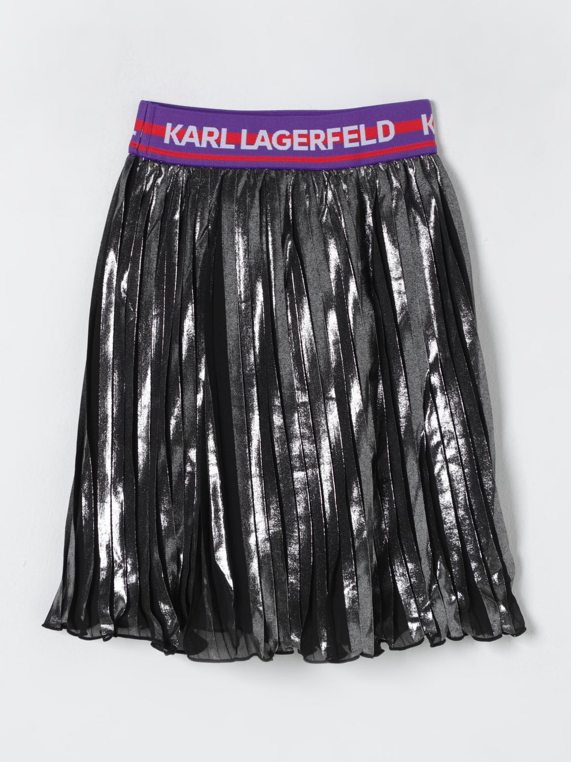 Shop Karl Lagerfeld Skirt  Kids Kids Color Grey In Grau