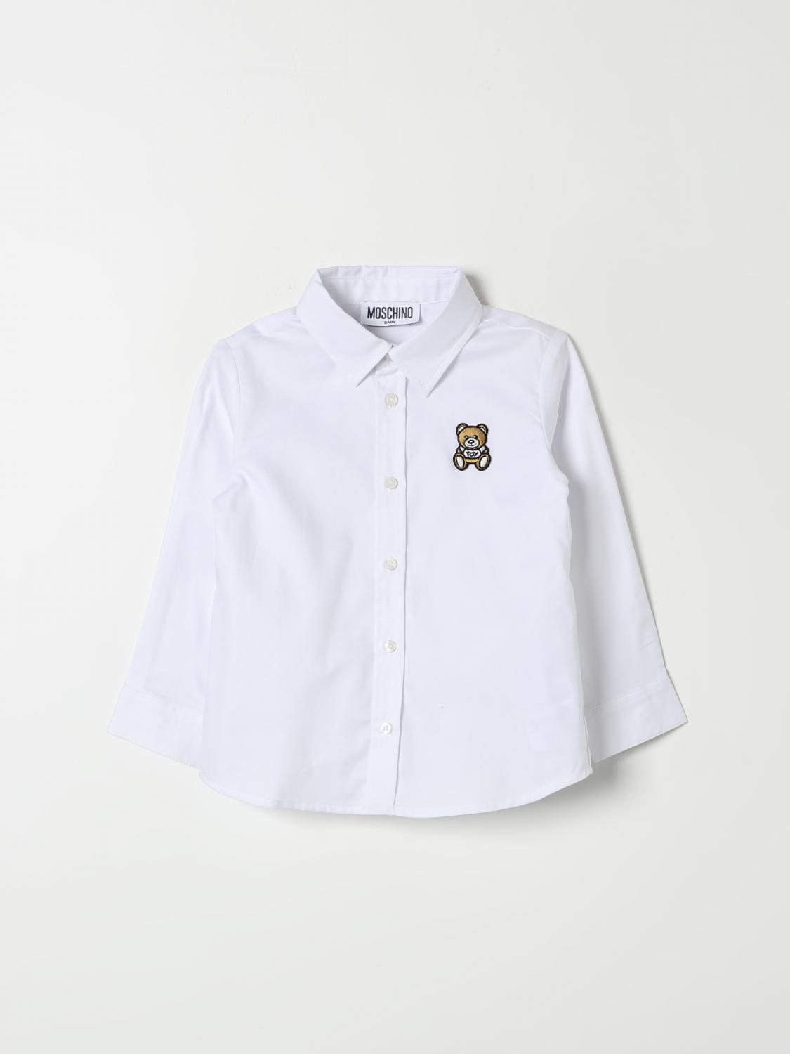 Shop Moschino Shirt  Kids Color White In Weiss