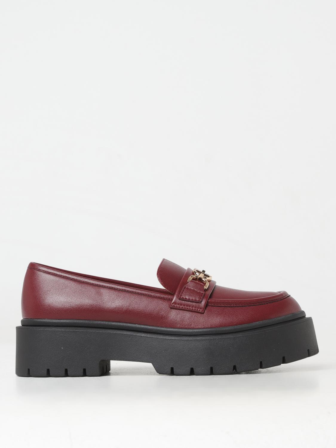 Shop Twinset Loafers  Woman Color Burgundy In Burgunderrot