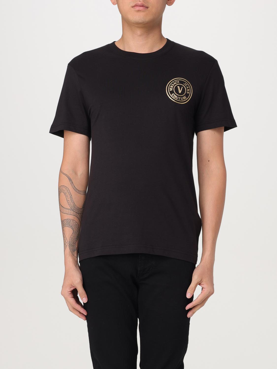 Shop Versace Jeans Couture T-shirt Men Color Gold