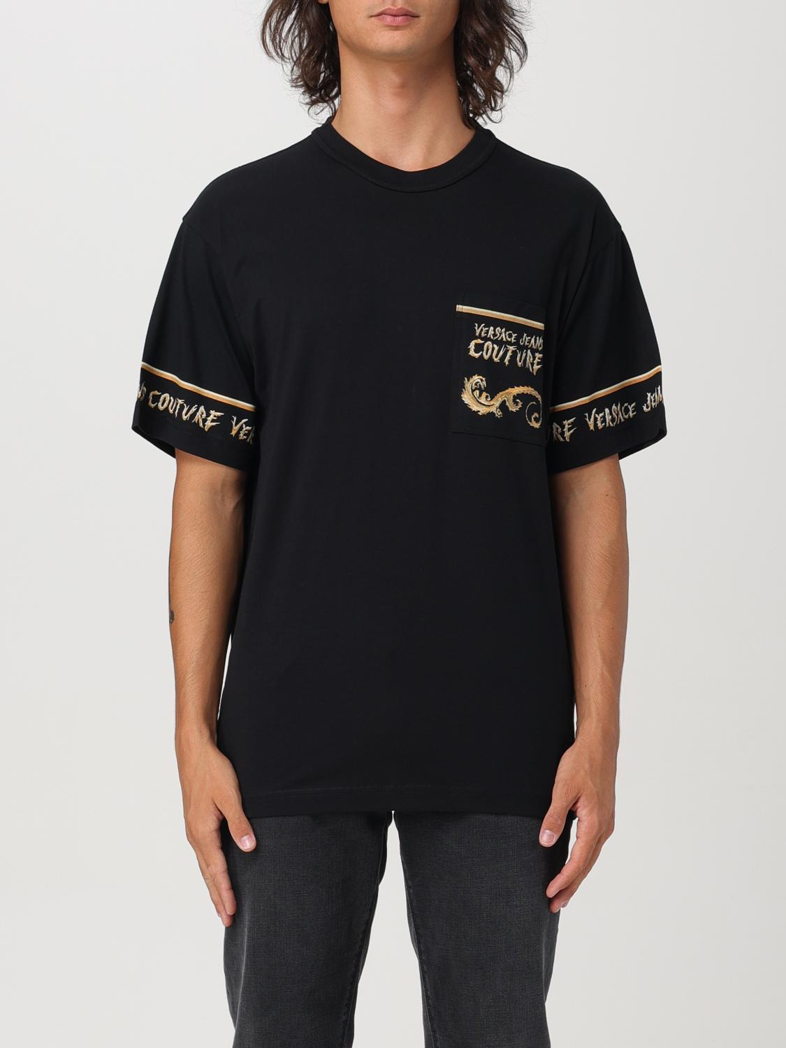 Shop Versace Jeans Couture T-shirt  Men Color Black In Schwarz