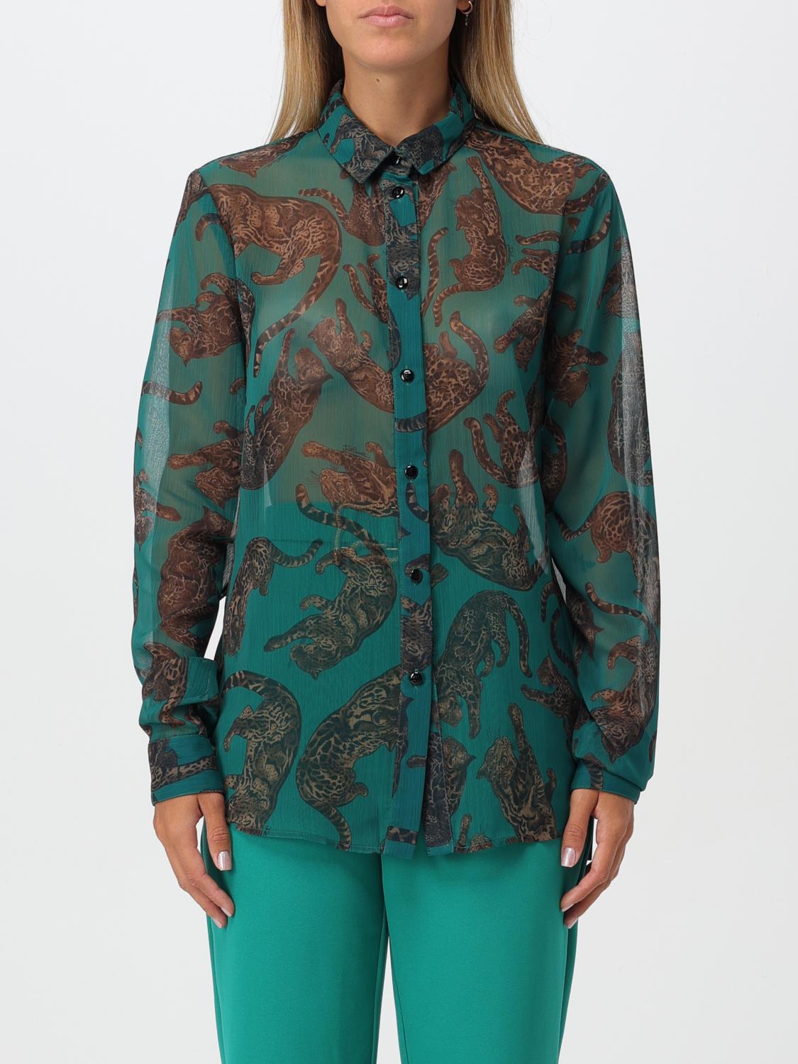 Shop Just Cavalli Shirt Woman Color Green In Grün
