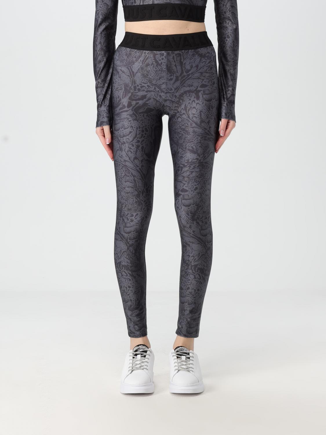 Just Cavalli Leopard-print Leggings In Grau