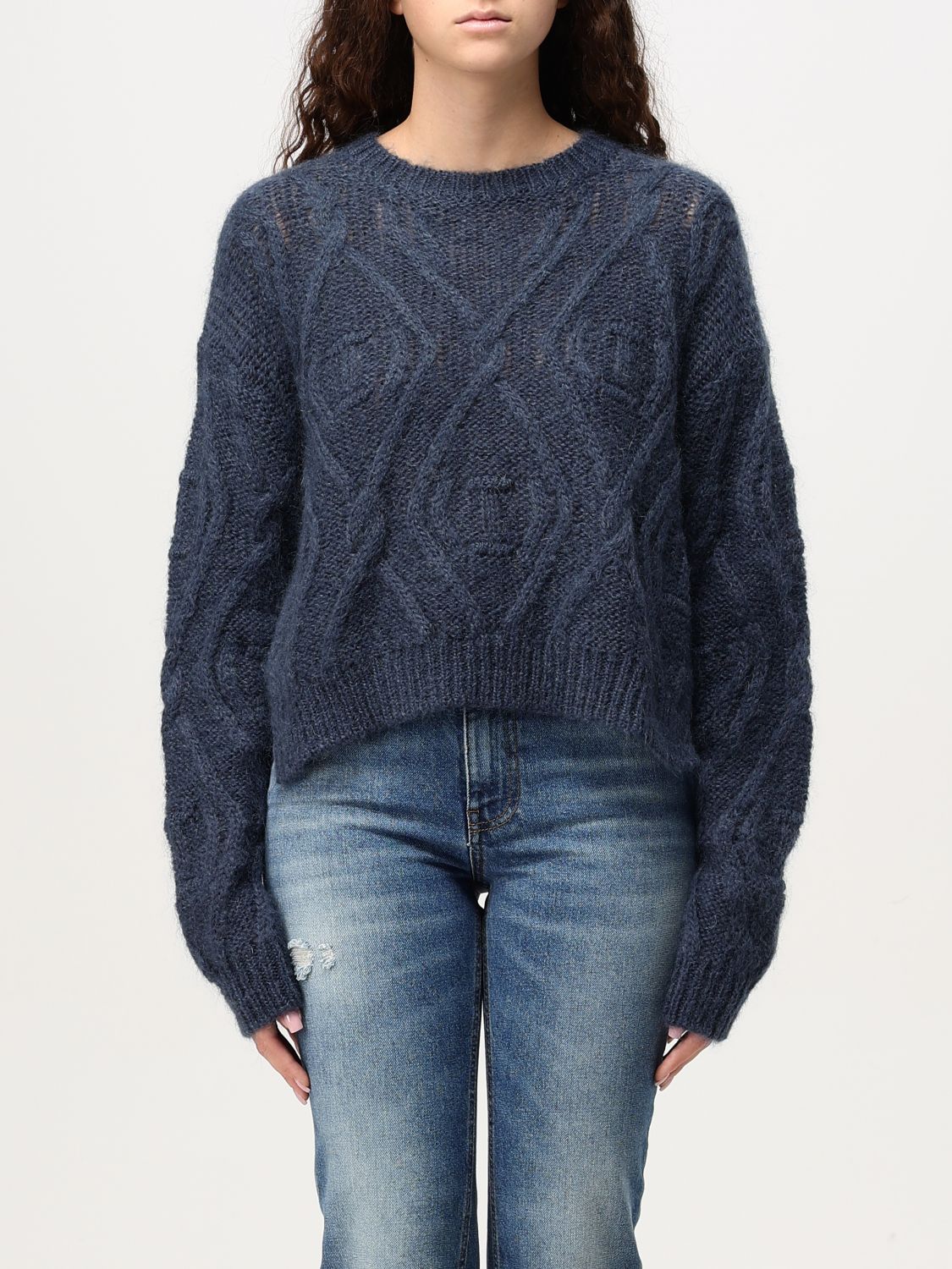 Shop Twinset Sweater  Woman Color Blue In Blau