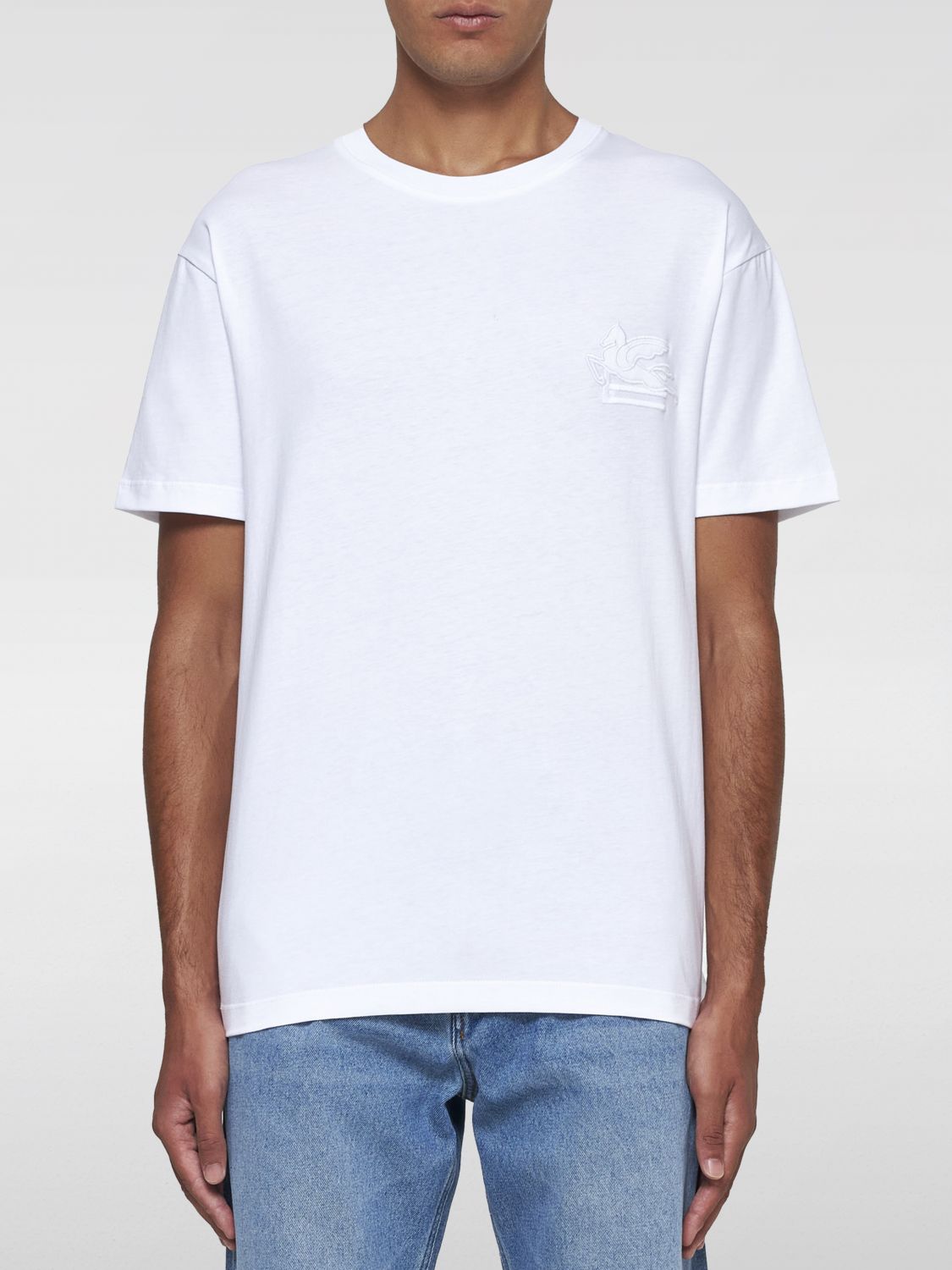 Shop Etro T-shirt  Men Color White In Weiss