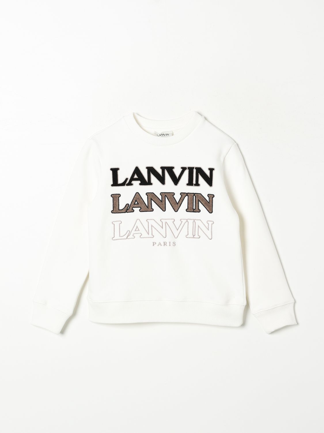 Shop Lanvin Sweater  Kids Color White In Weiss