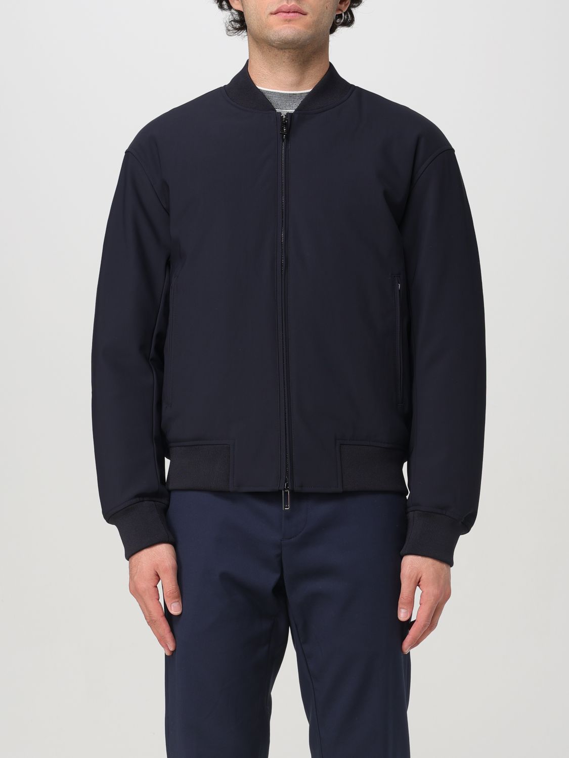 Shop Emporio Armani Jacket  Men Color Blue In Blau