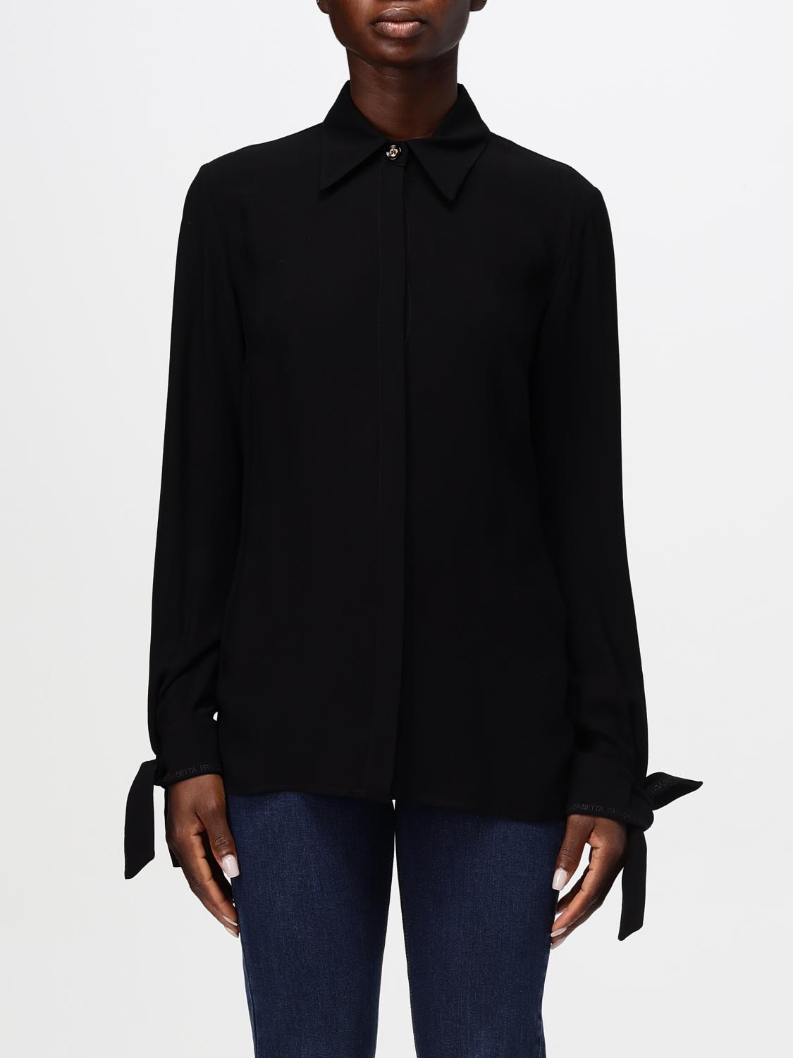 Shop Elisabetta Franchi Shirt  Woman Color Black In Schwarz