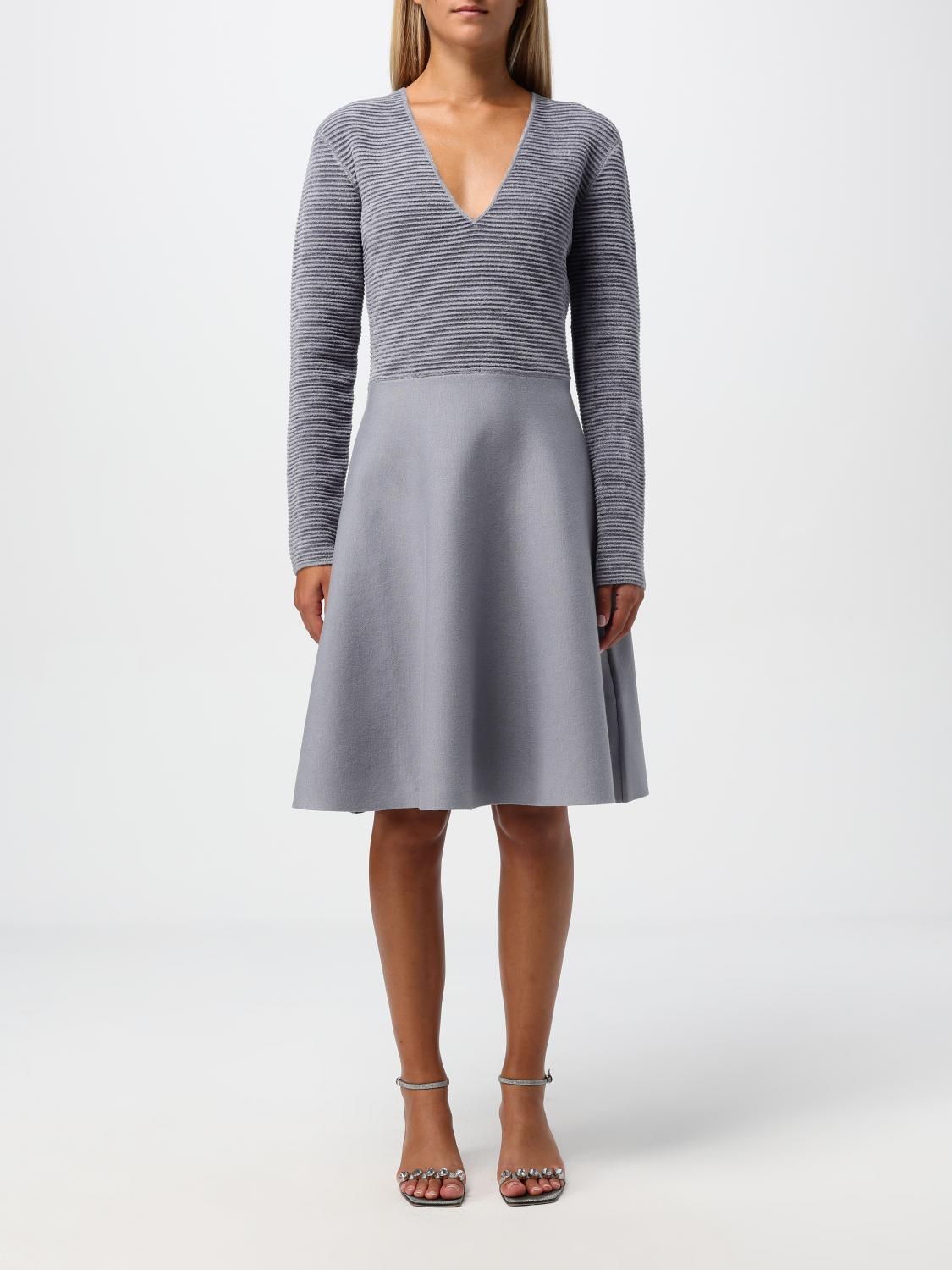 Shop Emporio Armani Dress  Woman Color Grey In Grau