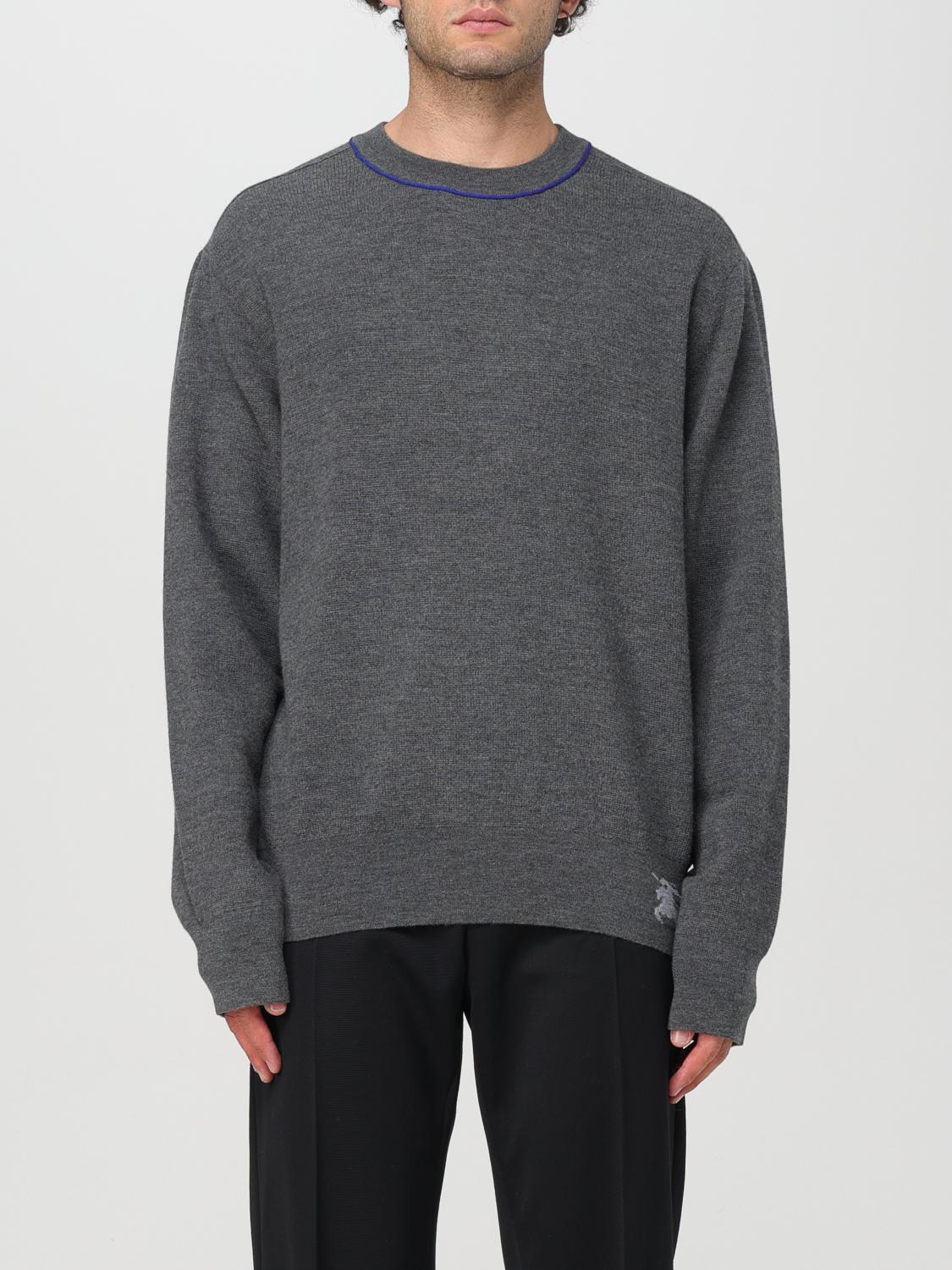Shop Burberry Sweater Men Color Grey In Grau