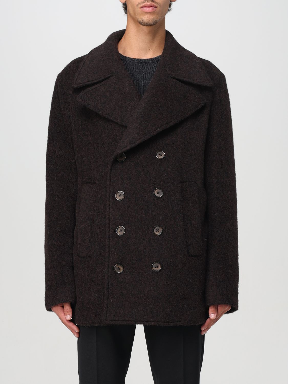 Shop Dolce & Gabbana Coat  Men Color Grey In Grau