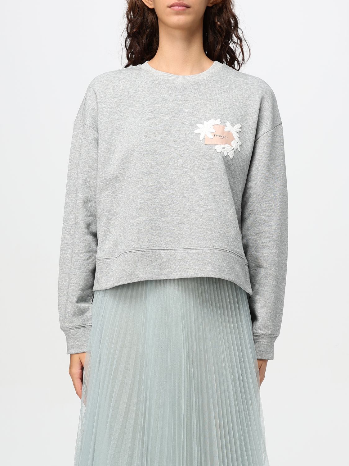 TWINSET SWEATSHIRT TWINSET WOMAN COLOR GREY G02868020