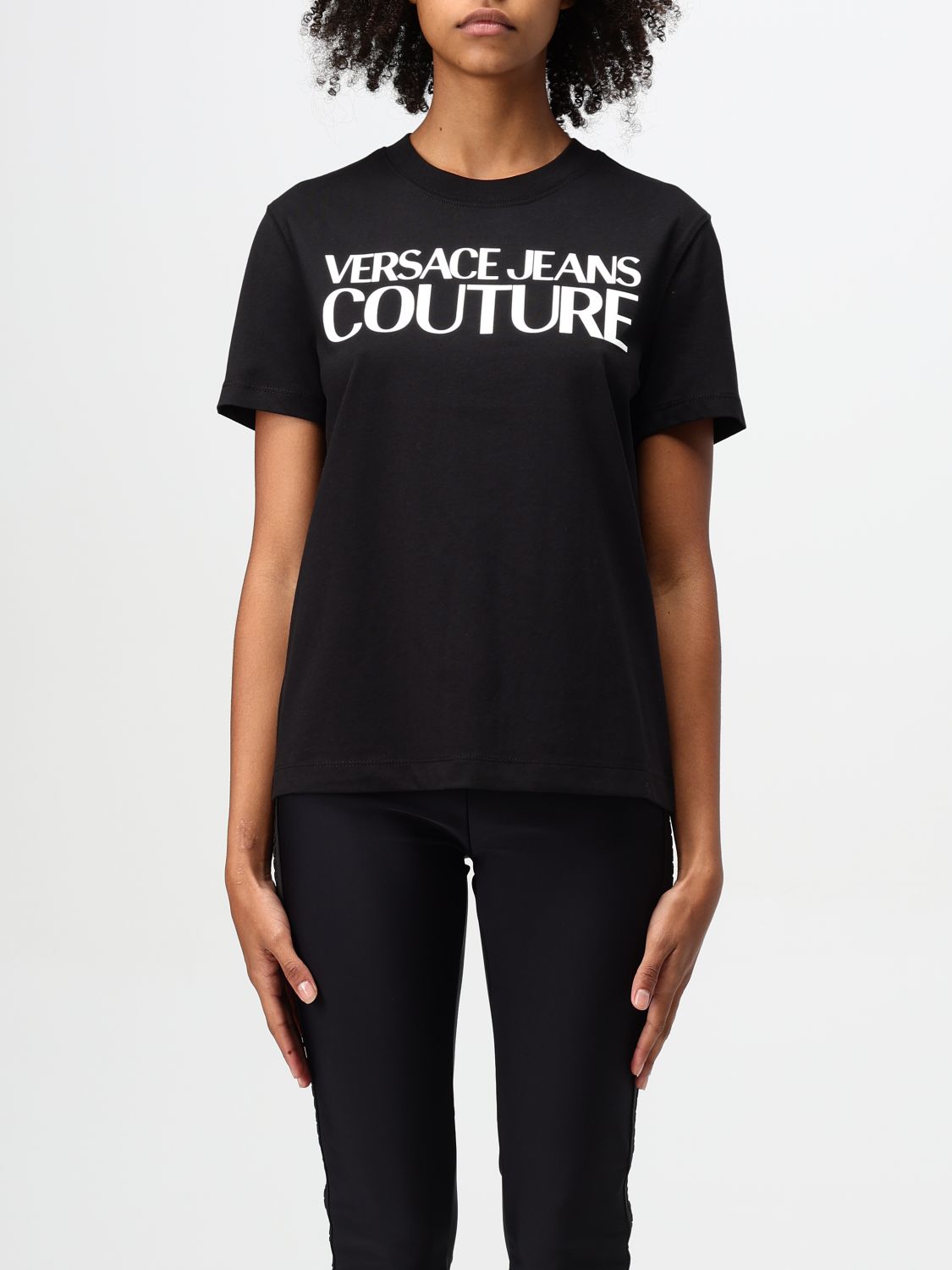 Shop Versace Jeans Couture T-shirt  Woman Color Black In Schwarz