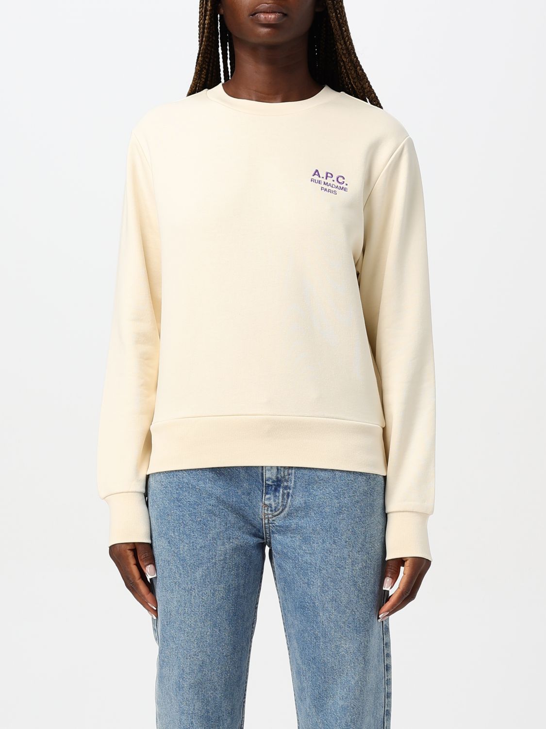 Shop Apc Sweatshirt A.p.c. Woman Color Blush Pink In Puder