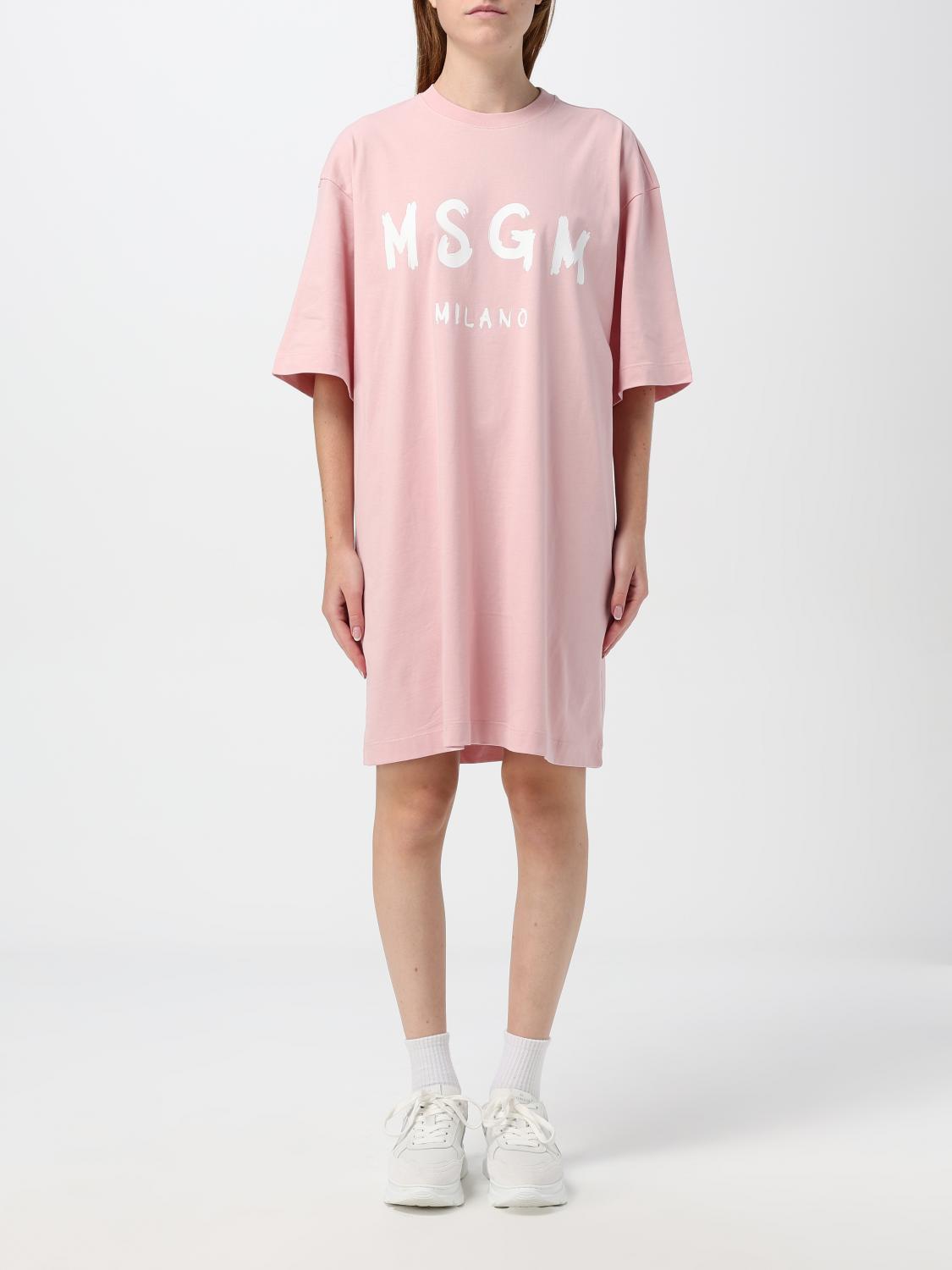 Shop Msgm Dress  Woman Color Pink