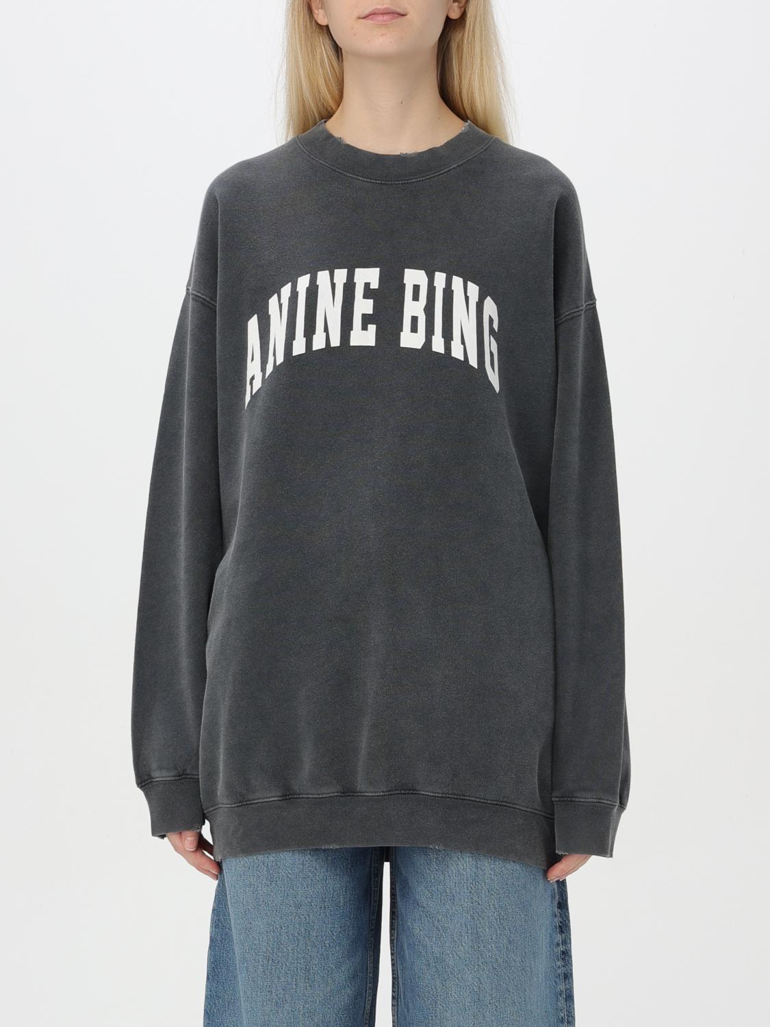 Shop Anine Bing Sweatshirt  Woman Color Black In Schwarz