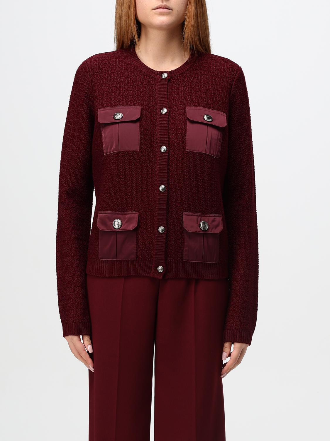 Shop Elisabetta Franchi Cardigan  Woman Color Wine In Weinrot