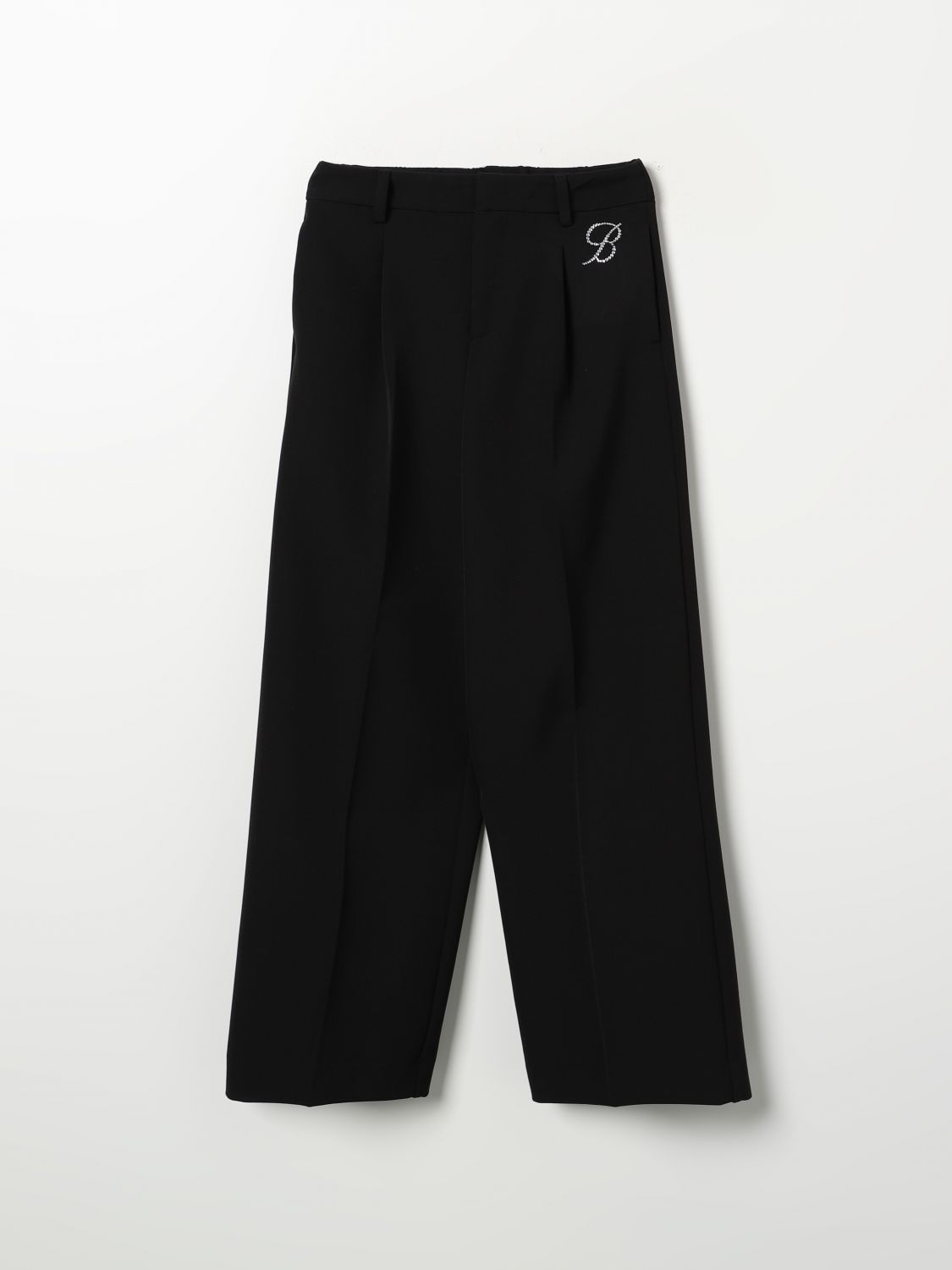 Shop Miss Blumarine Pants  Kids Color Black In Schwarz