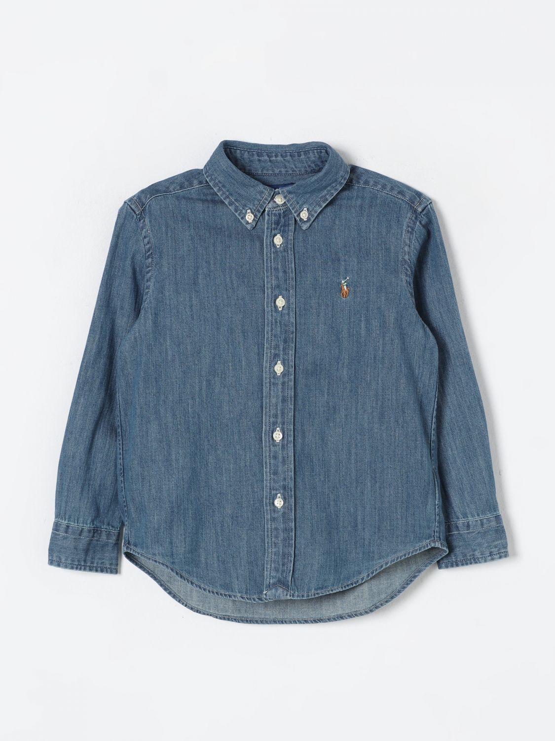 Shop Polo Ralph Lauren Shirt  Kids Color Blue In Blau